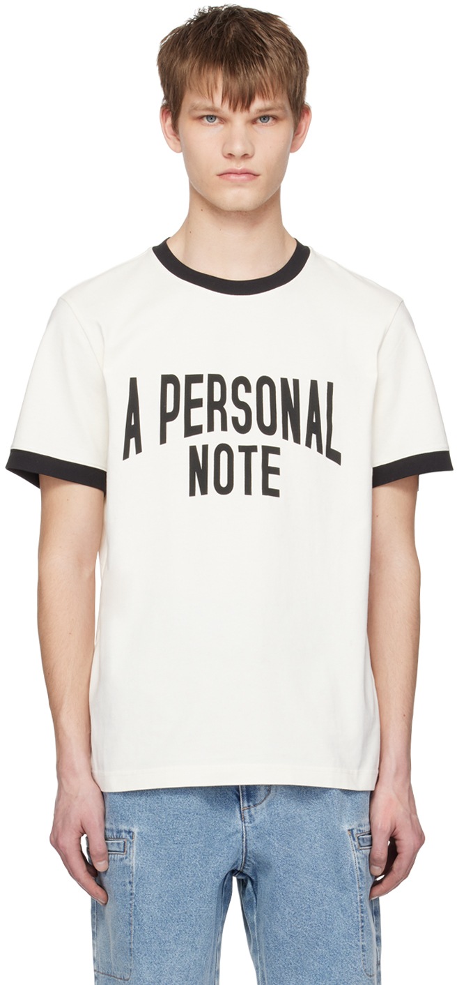 A Personal Note 73 Off-white Printed T-shirt In 102 White
