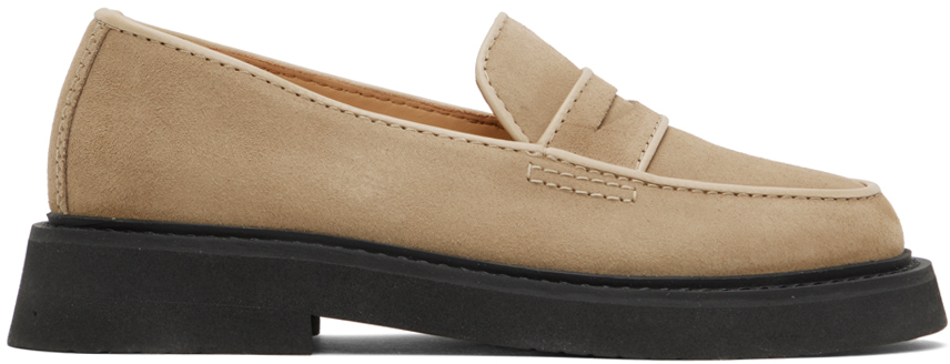 A.p.c. Gael Suede Loafers In Nude