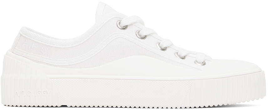 A.P.C.: White Iggy Basse Sneakers | SSENSE