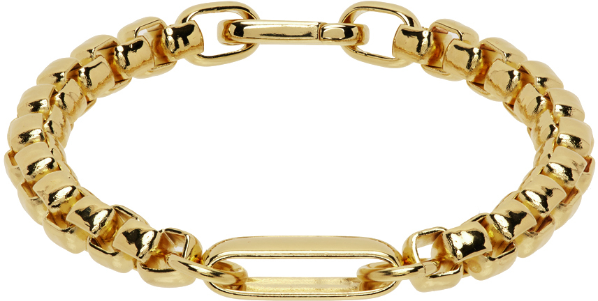 Ssense Uomo Accessori Gioielli Bracciali Gold Chain Cuff Bracelet 