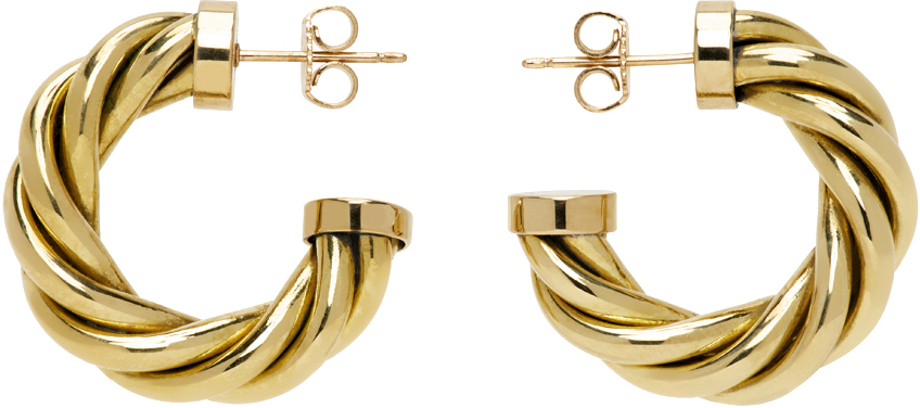 Laura Lombardi Gold Mini Spira Earrings
