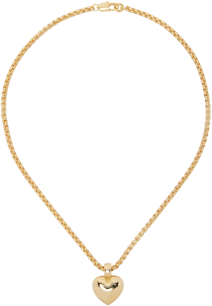 Ssense Uomo Accessori Gioielli Collane SSENSE Exclusive Gold & Black Stone Necklace 