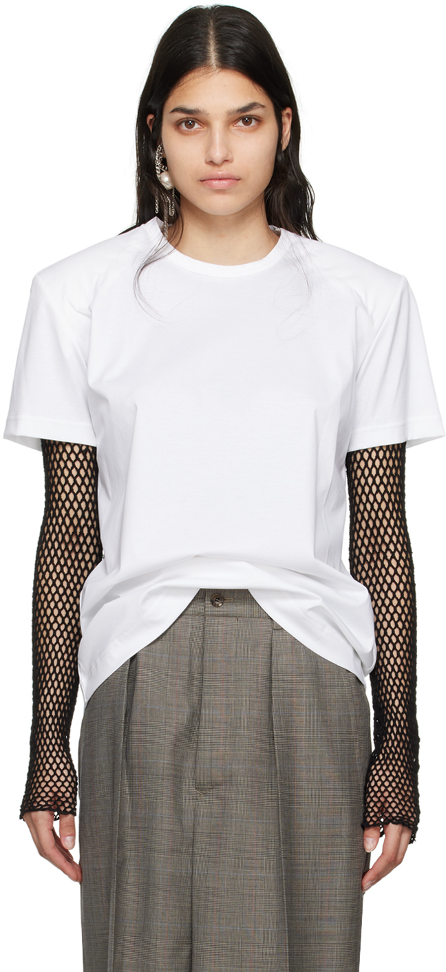 Junya Watanabe White Shoulder Pads T-shirt In 2 White
