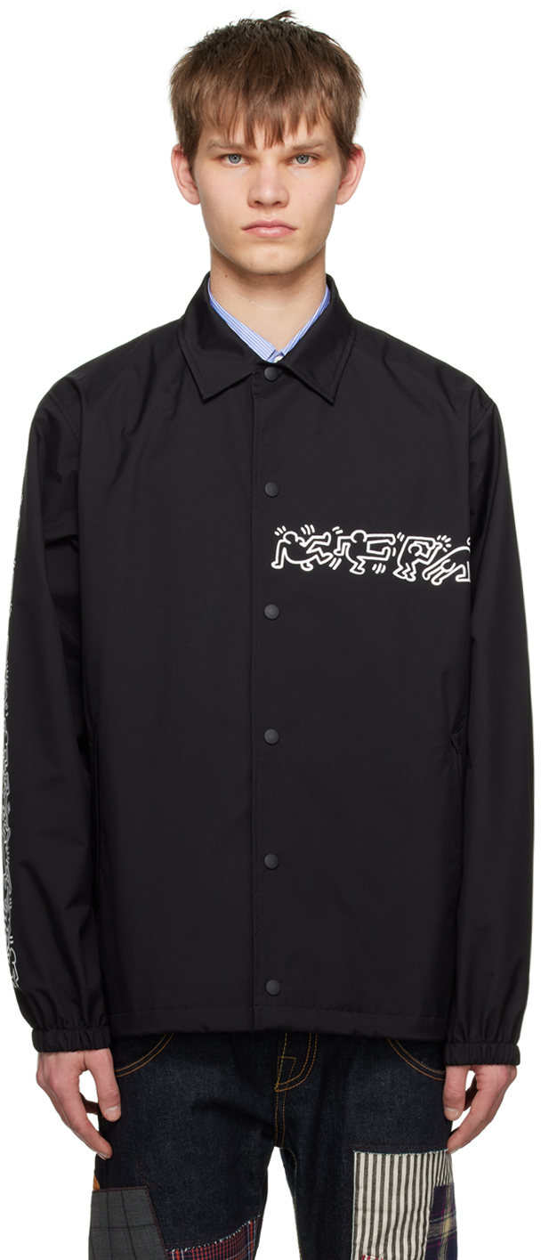 Shop Junya Watanabe Black Graphic Jacket In Black X White