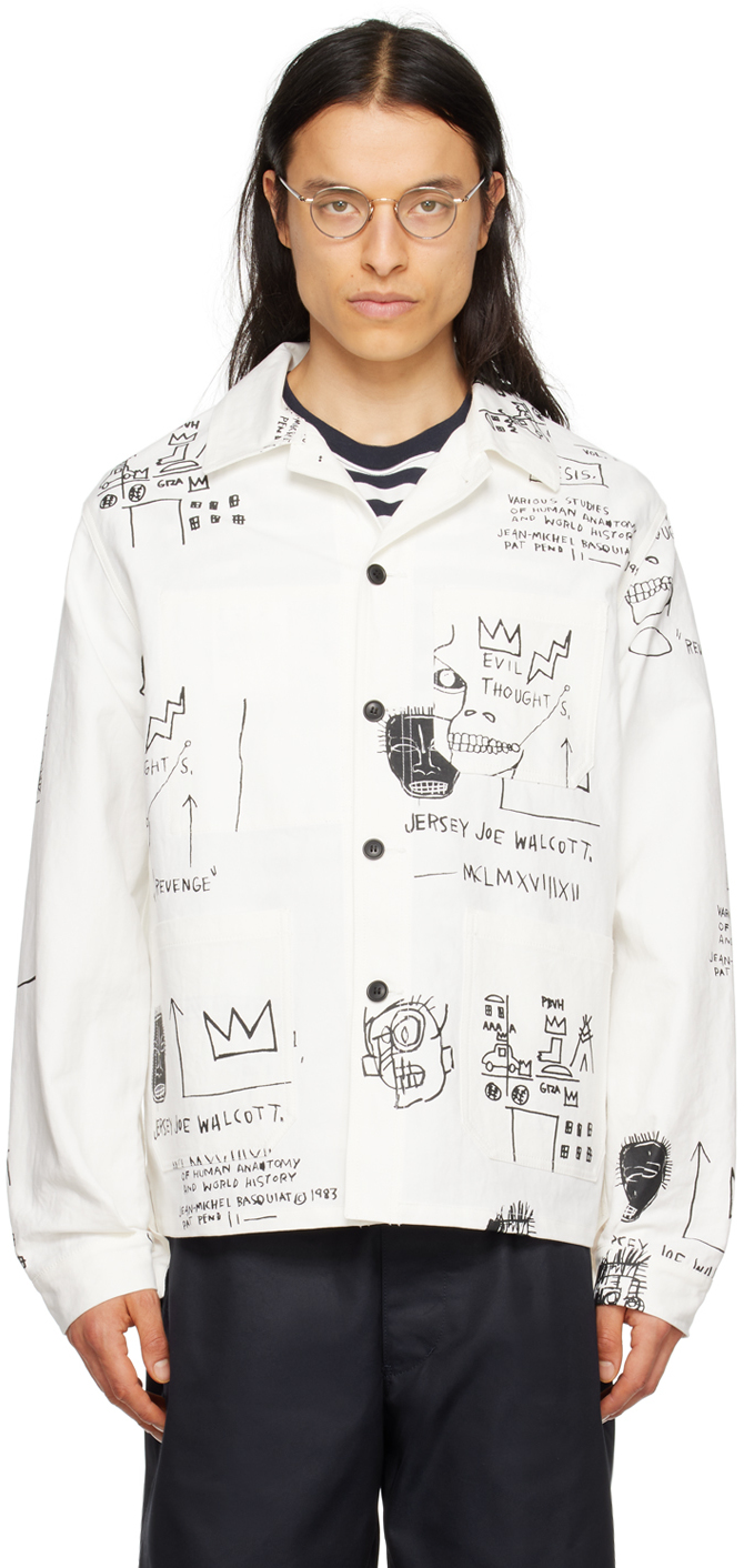 Junya Watanabe: White Printed Jacket | SSENSE UK