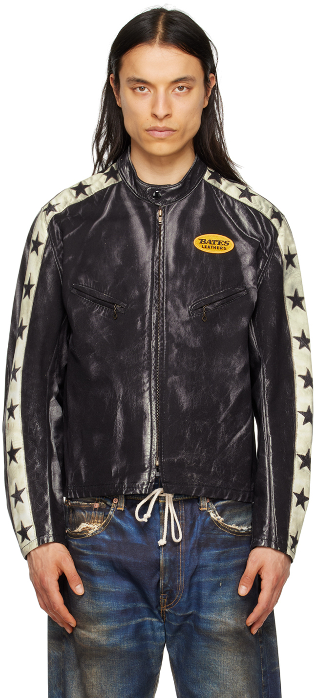 Black BerBerJin Edition 1950's Motorcycle Jacket