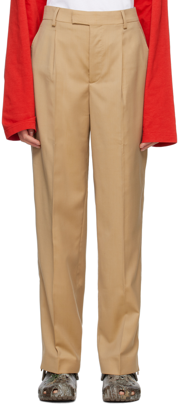 Vtmnts Tan Tailored Trousers In Salted Caramel
