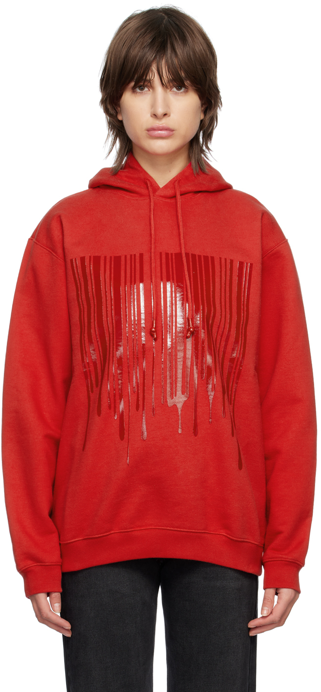 Vtmnts Red Dripping Barcode Hoodie