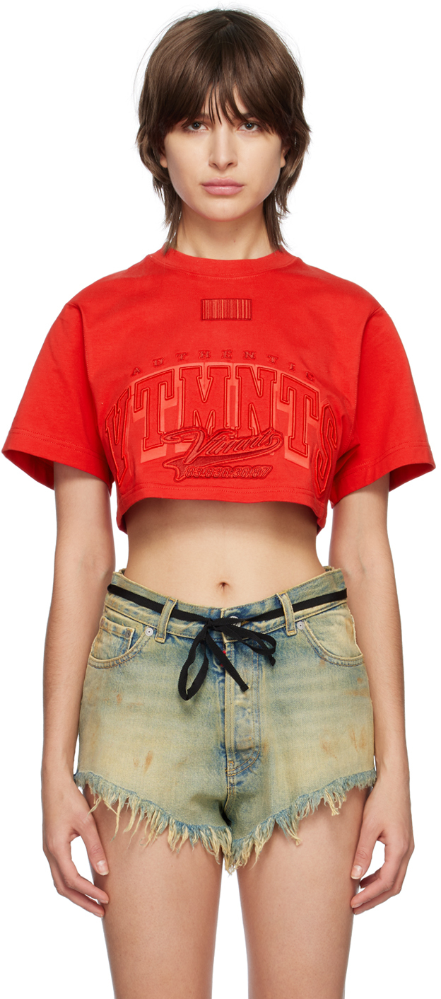 VTMNTS: Red College T-Shirt | SSENSE Canada
