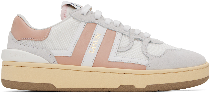 Shop Lanvin White & Pink Clay Sneakers In 0057 White/nude