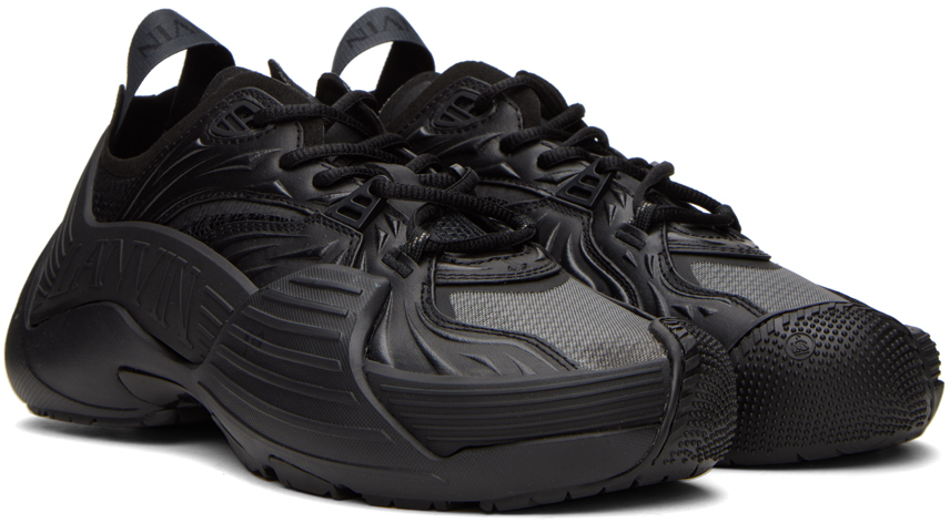 Lanvin Woman Sneakers Black Size 8 Textile Fibers In 10 Black
