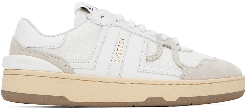 Lanvin Gray & White Clay Sneakers In 00 White