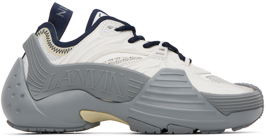 Lanvin Ssense Exclusive Gray & Navy Flash-x Sneakers In Grey