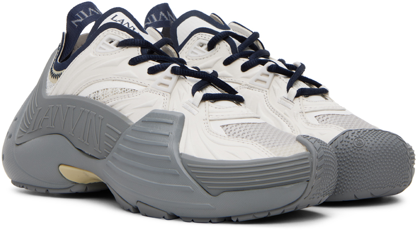 Lanvin Ssense Exclusive Gray & Navy Flash-x Sneakers In Grey