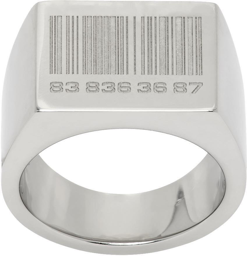 Vtmnts Silver Barcode Ring