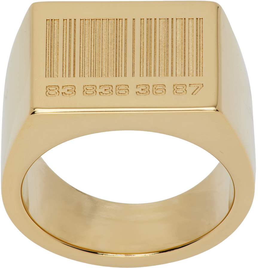 Vtmnts Gold Barcode Ring | ModeSens