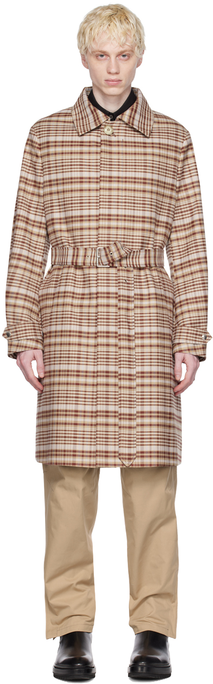 Lanvin Beige Check Trench Coat