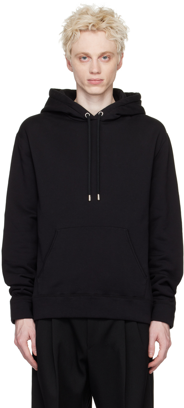 Lanvin: Black Embroidered Hoodie | SSENSE Canada