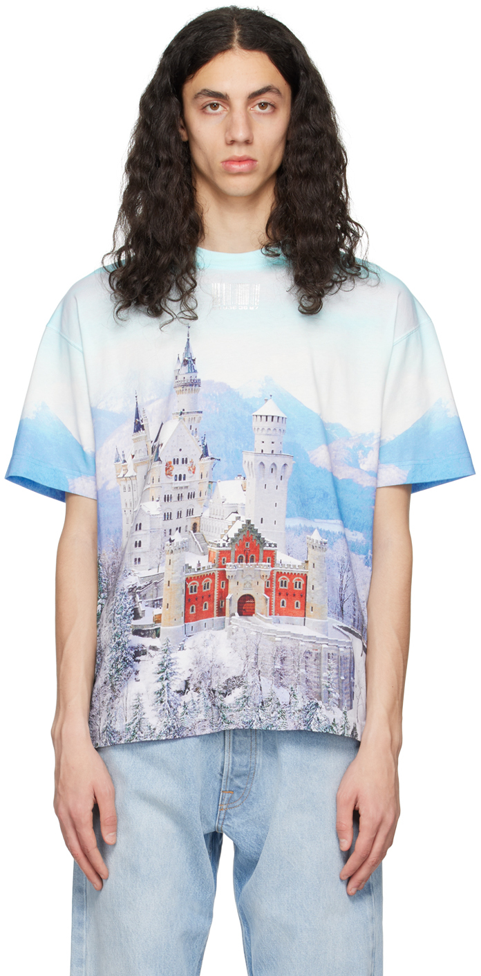 Vtmnts Winter Castle Print T-shirt In Blue | ModeSens