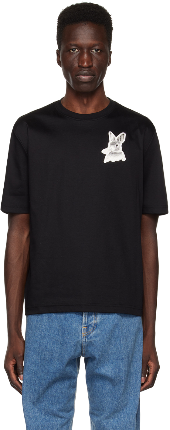 Lanvin: Black Botanica T-Shirt | SSENSE