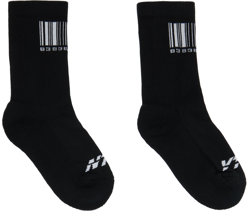Black Barcode Socks