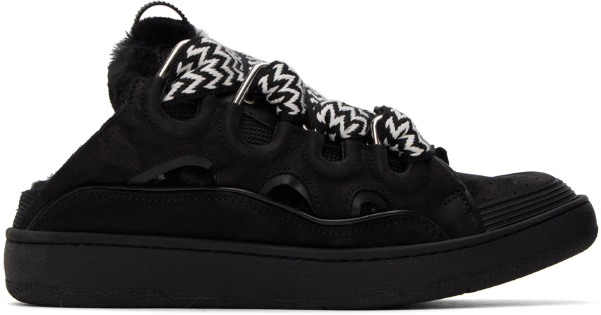 Black Curb Slip-On Sneakers by Lanvin on Sale