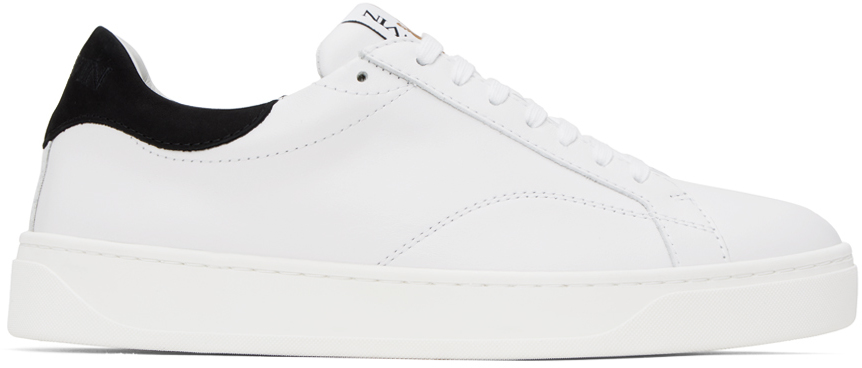 Shop Lanvin White Ddb0 Sneakers In 0010 White/black