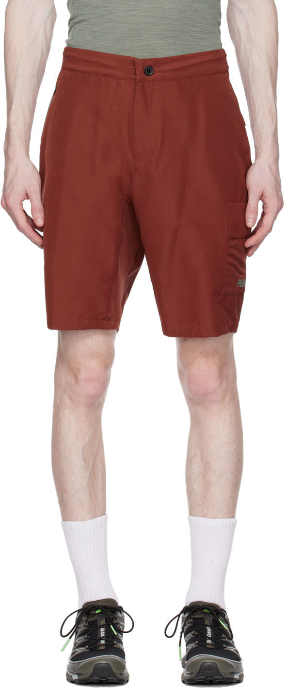 Pedaled Burgundy Water-repellent Shorts In 0bpe Madder Brown
