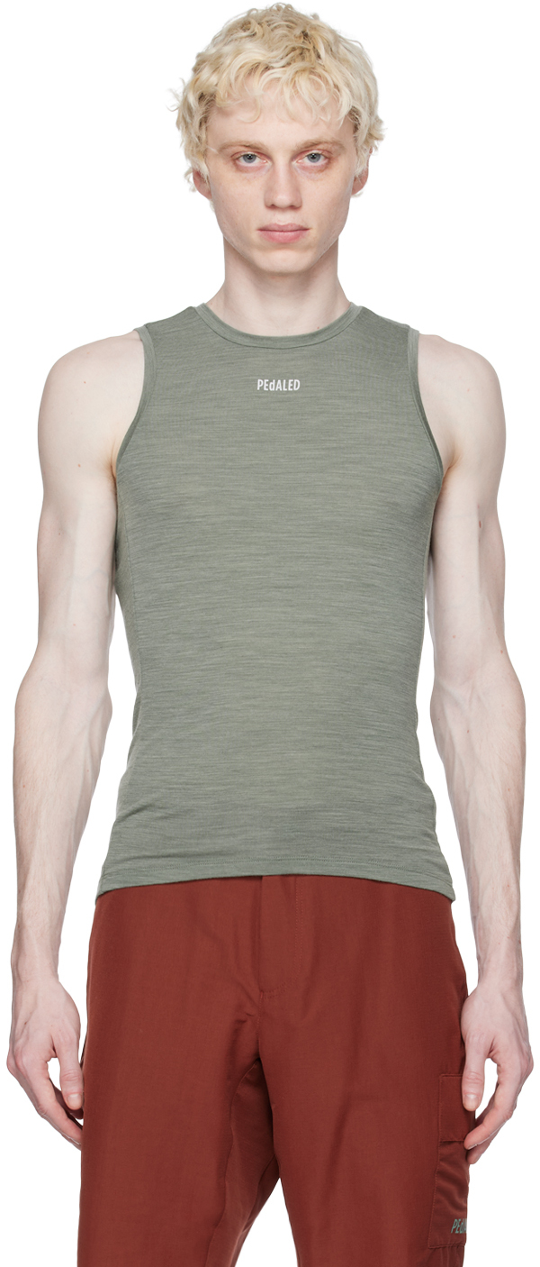 Pedaled Khaki Breathable Tank Top In 03pe Military Green