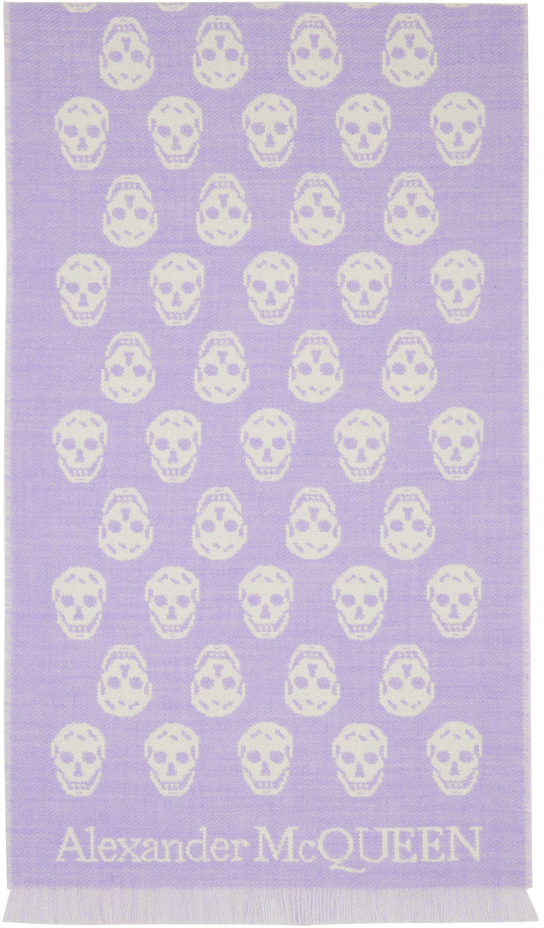 Purple Skull Scarf by Alexander McQueen on Sale