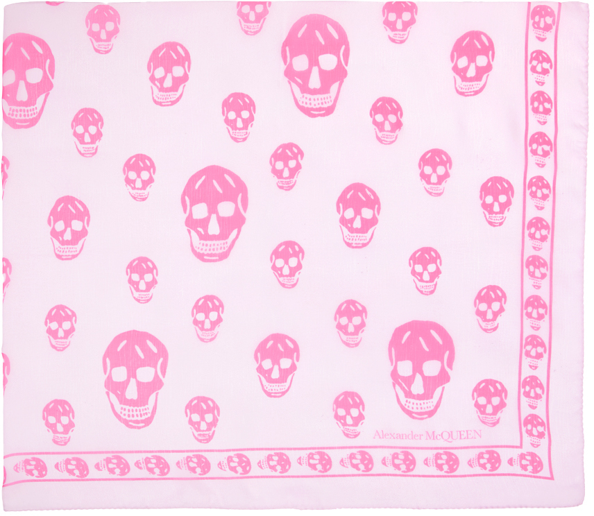 Alexander McQueen: Pink Skull Scarf | SSENSE