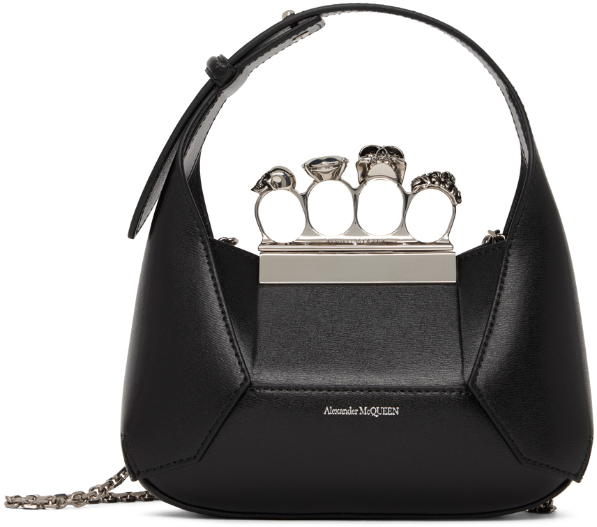 Alexander McQueen Black Mini 'The Jewelled' Shoulder Bag