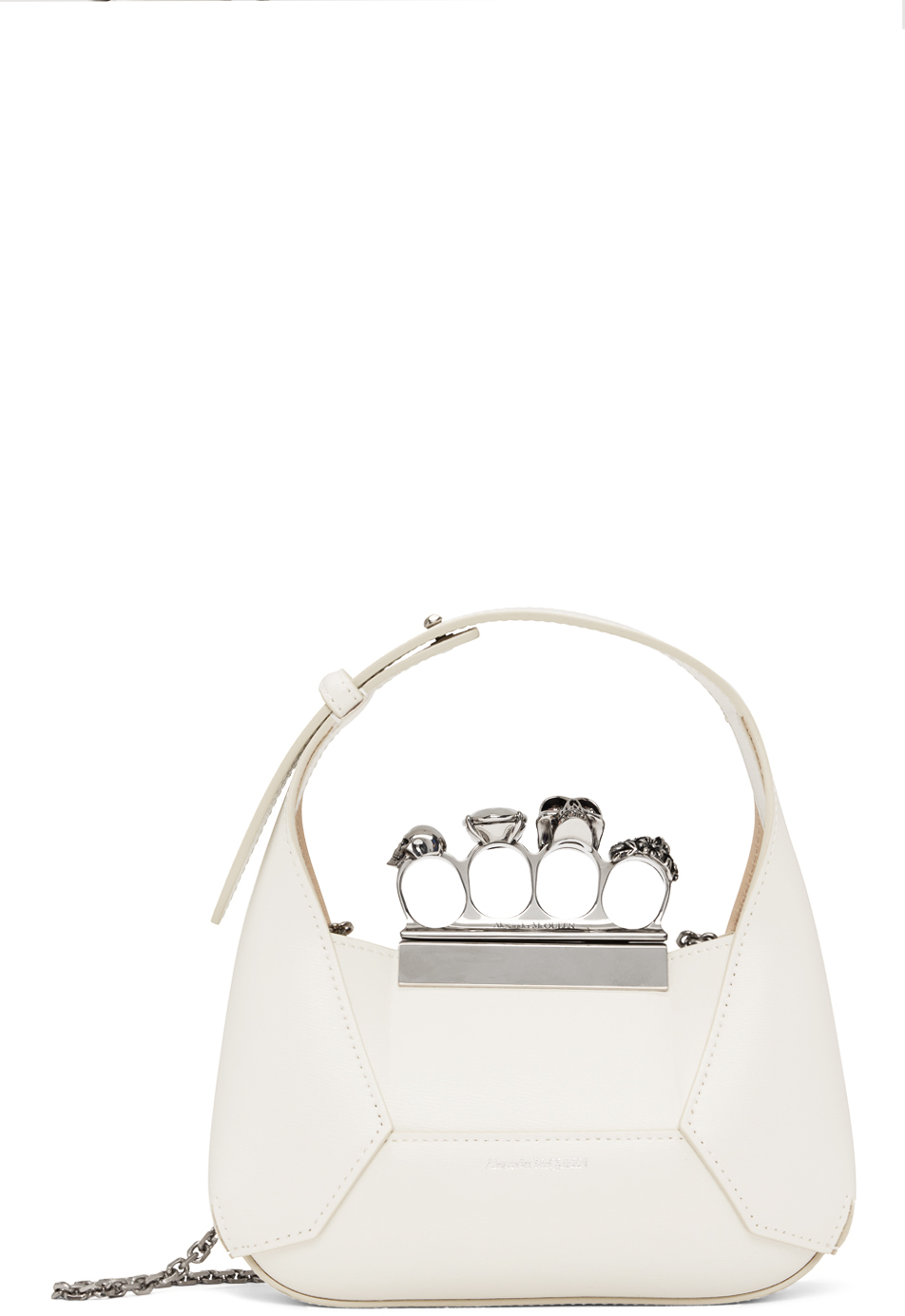 Alexander Mcqueen Off-white Mini 'the Jewelled' Shoulder Bag In 9210 Soft Ivory