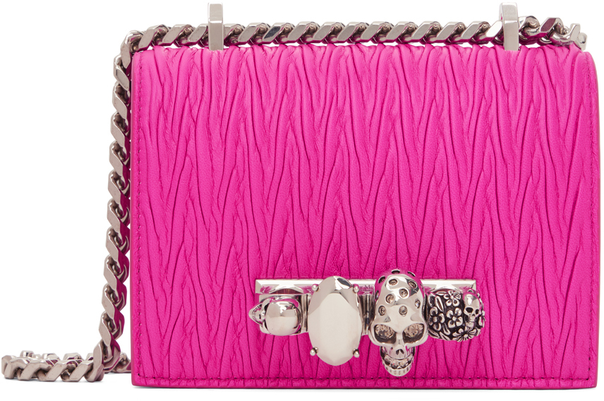 Alexander McQueen Pink Mini Jewelled Satchel Bag