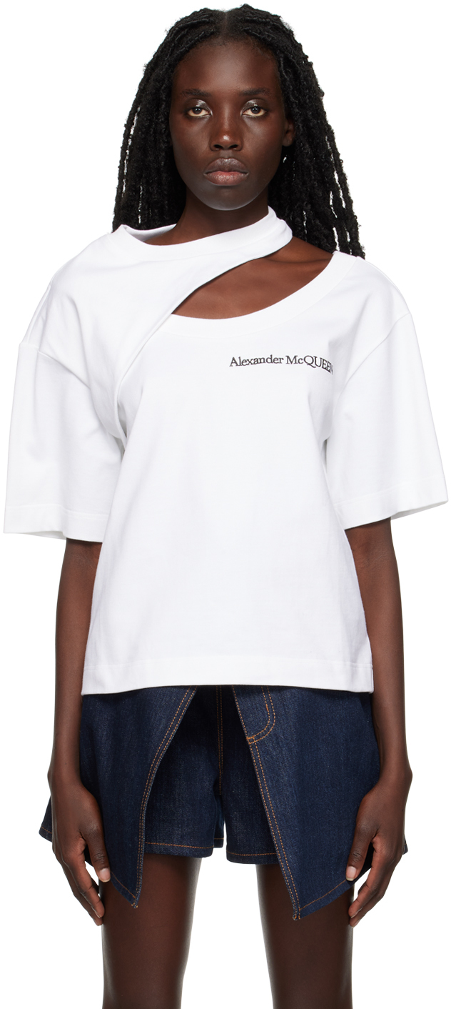 Alexander McQueen White Cutout T-Shirt