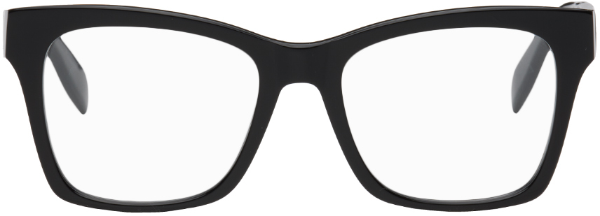 Black Graffiti Glasses by Alexander McQueen on Sale