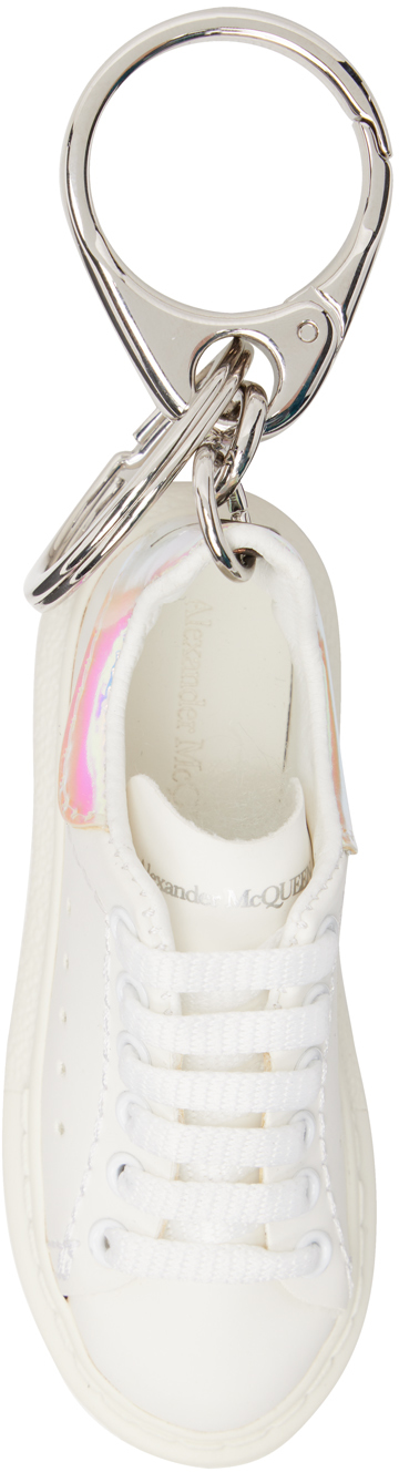 Alexander Mcqueen White Oversized Sneaker Keychain In 9081 White/multicolo