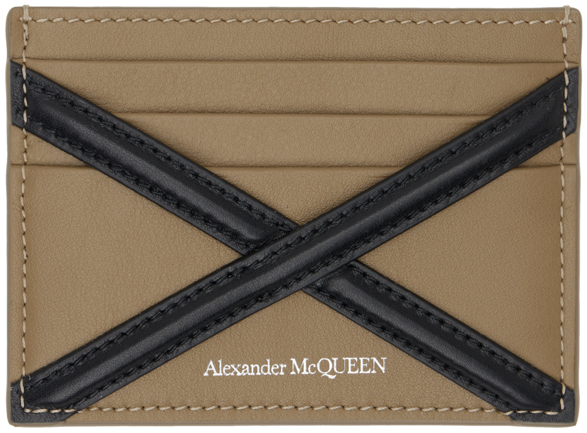 Alexander McQueen Beige 'The Harness' Card Holder