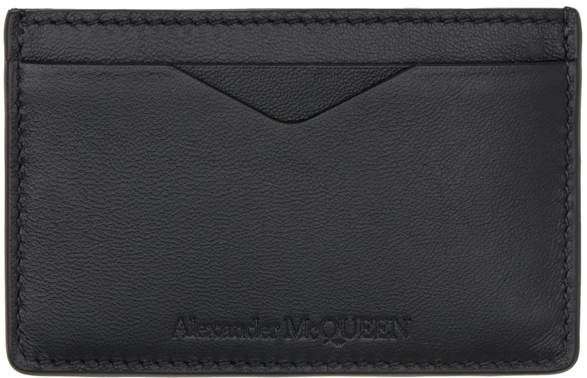Alexander McQueen Black Embossed Card Holder