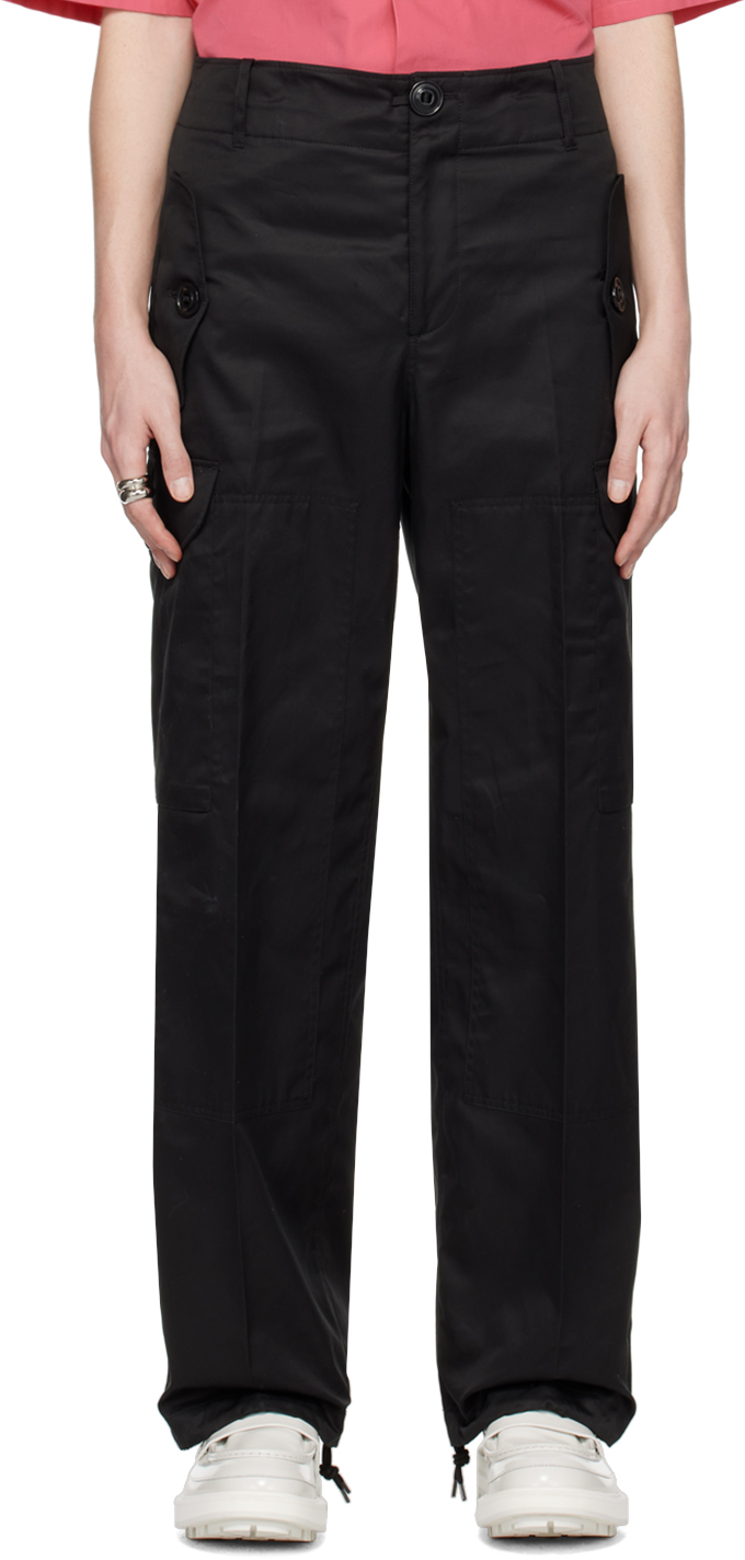 Alexander Mcqueen Cotton Cargo Trousers In 1000 Black
