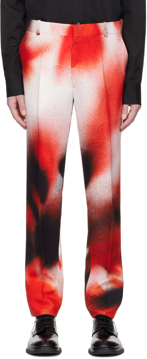 Alexander Mcqueen Red Spray Trousers In 6360 Spray Red