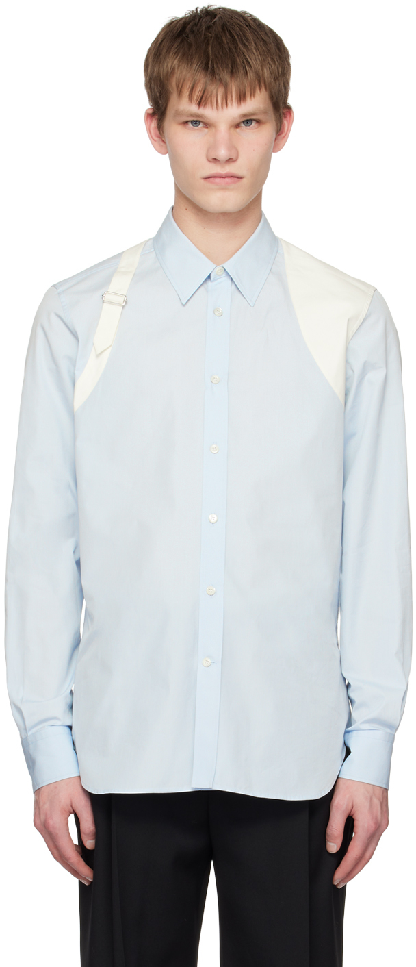 Alexander McQueen Blue & White Harness Shirt