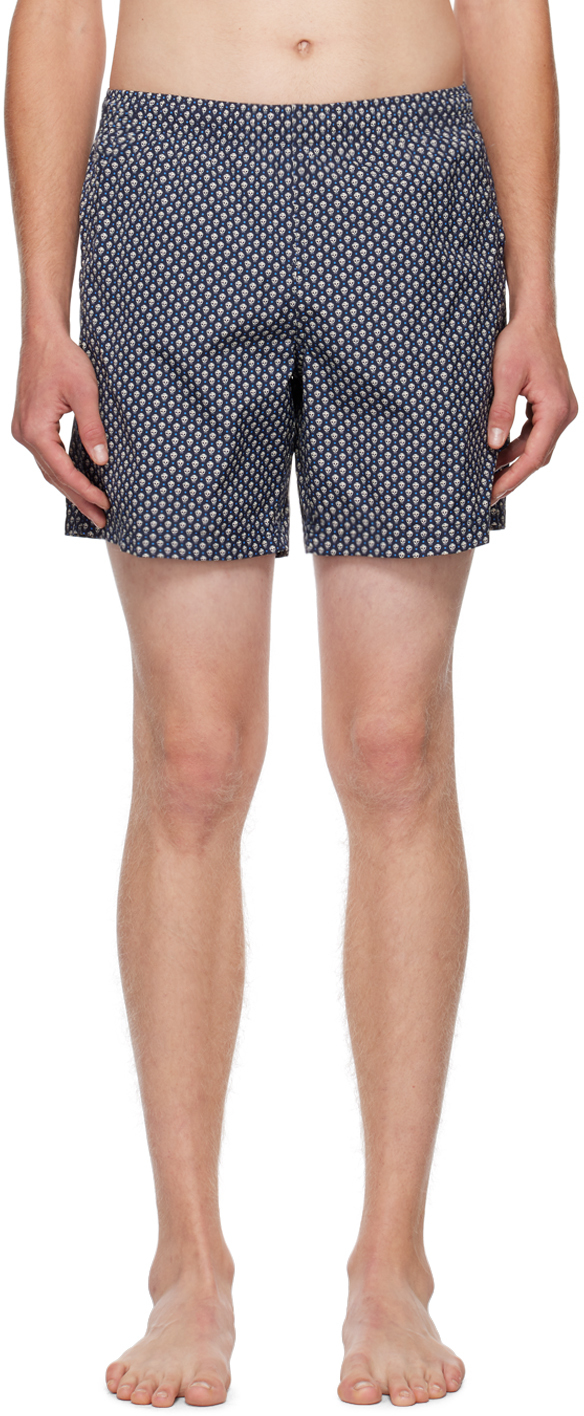 Navy Graphic Swim Shorts