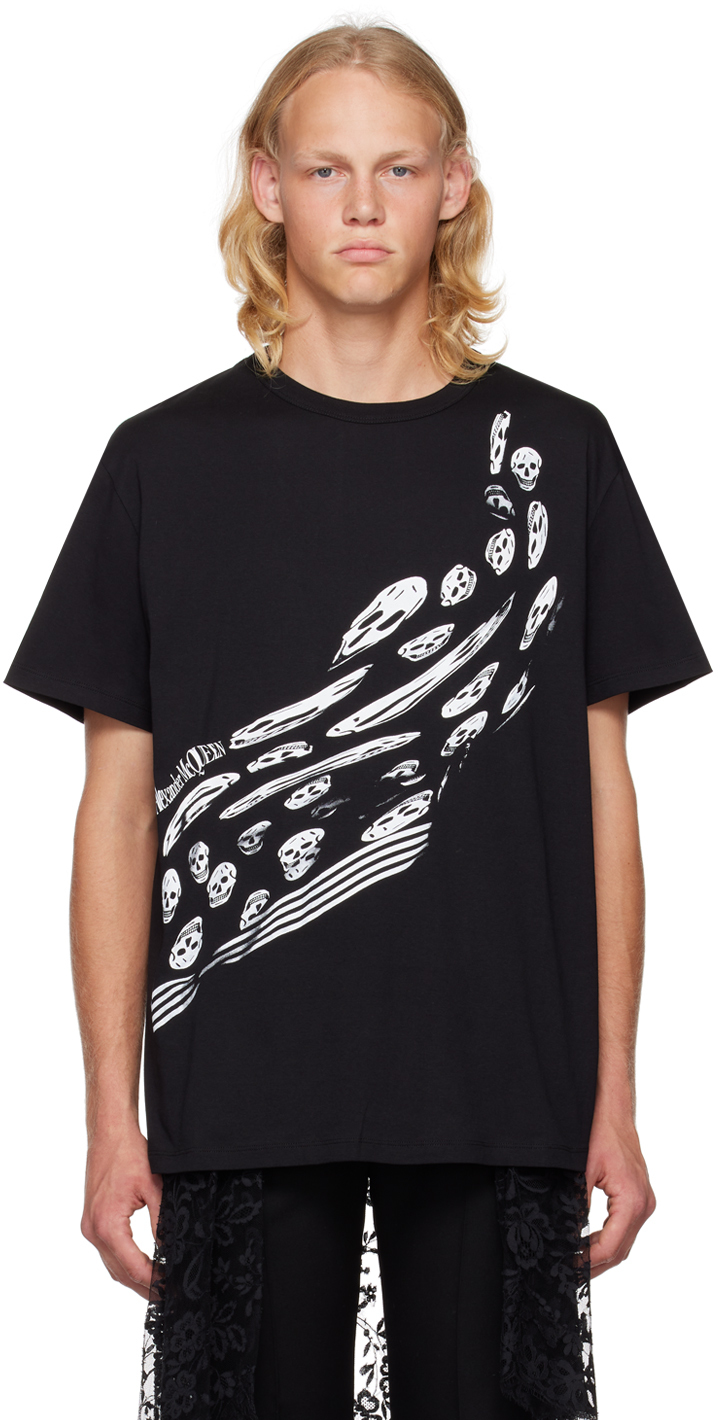 Alexander McQueen: Black Graphic T-Shirt | SSENSE