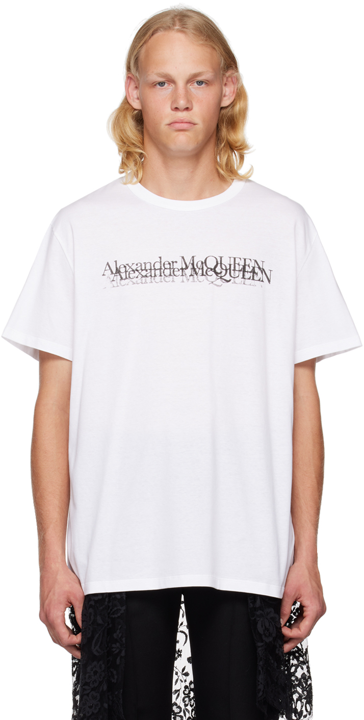 Alexander McQueen: White Stamp T-Shirt | SSENSE