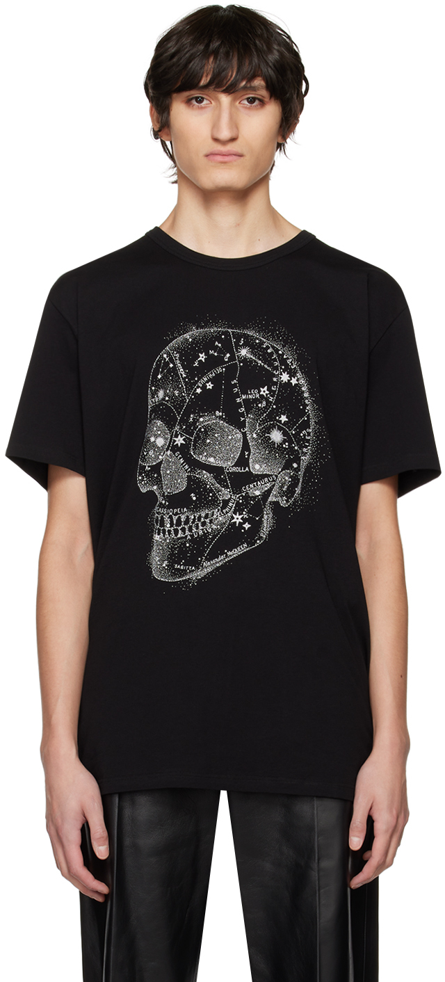 Alexander McQueen: Black Skull Print T-Shirt | SSENSE