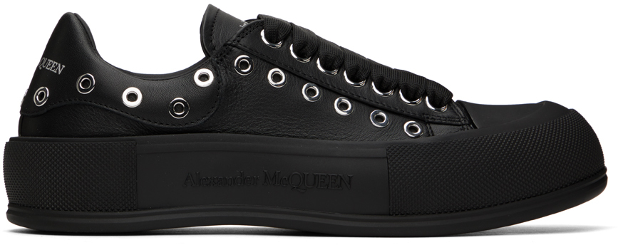 Alexander McQueen: Black Plimsoll Sneakers | SSENSE UK