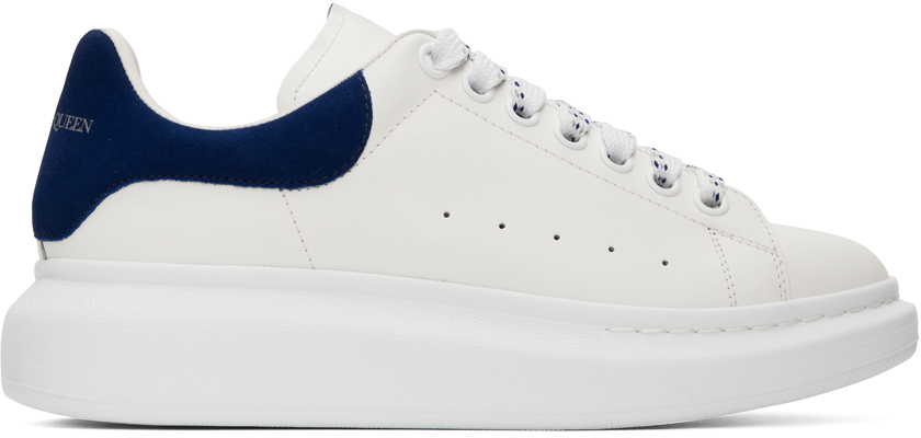 Alexander Mcqueen White Oversized Sneakers In 9086 White/paris Blu