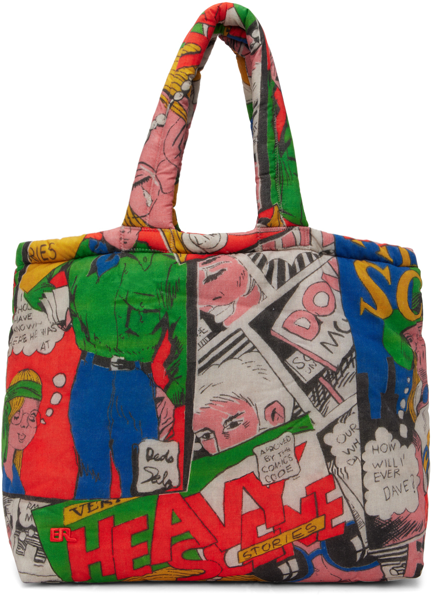 Erl Medium Comic Book Print Down Puffer Bag In Multi ModeSens