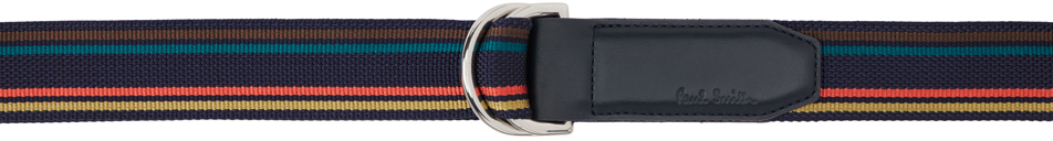 Paul Smith Multicolor Stripe D-ring Belt In Multicolour